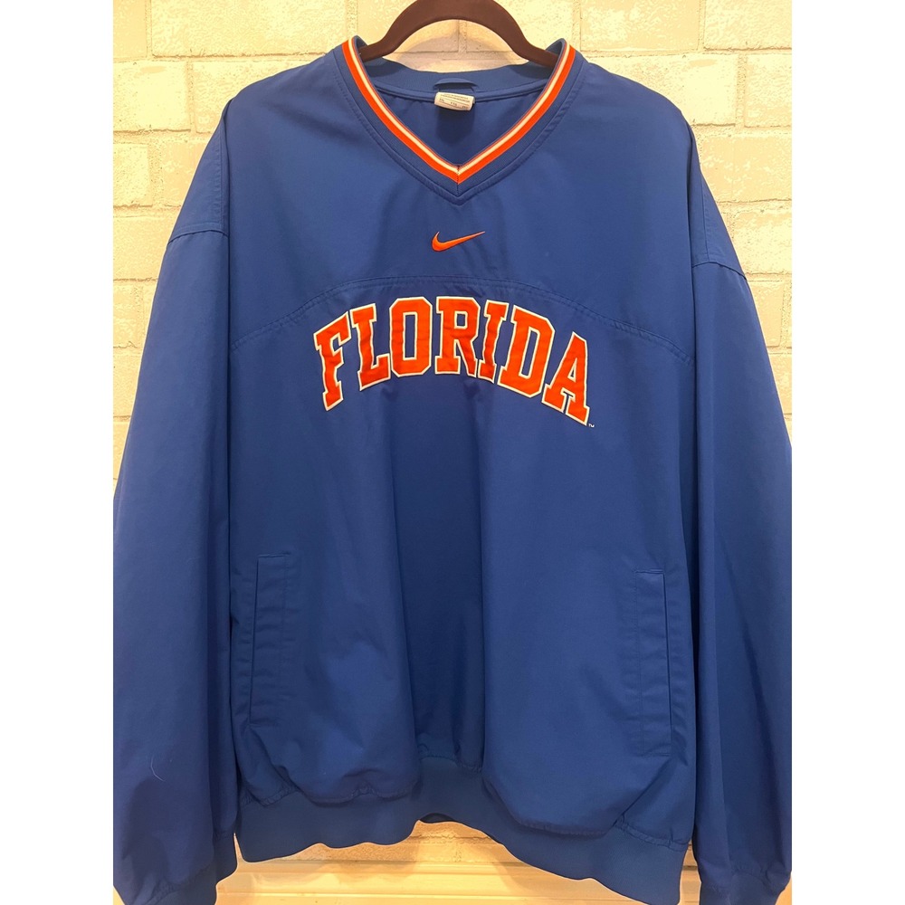 Nike Florida Gators V-Neck Windshirt Pullover Blue XXL 12307X-FG1 Vintage 2010 - Picture 2 of 12